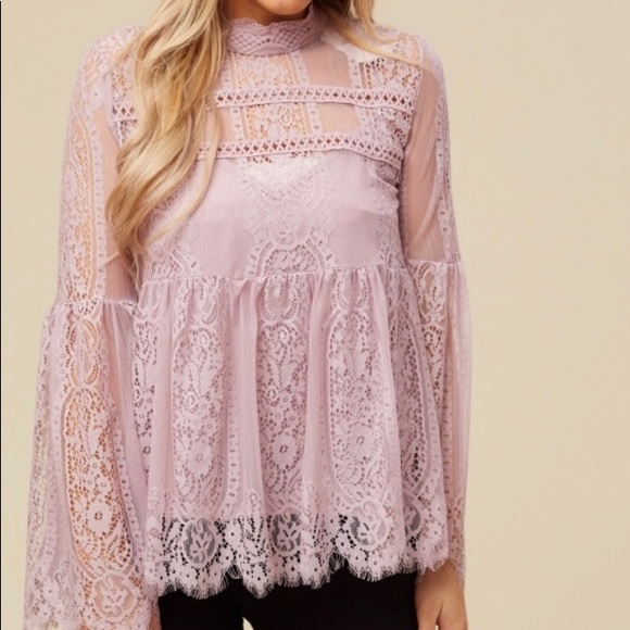 Altar'd State Tops - 📦S•O•L•D📦 ALTARD STATE Lavender Lace Blouse